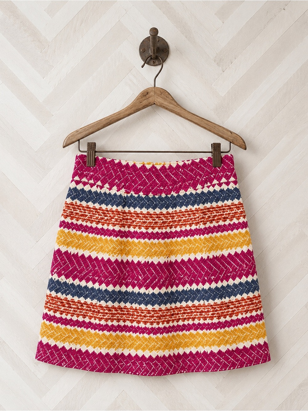 Anthropologie Nomad Morgan Carper Chevron Stripe Mini Skirt Size S